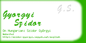 gyorgyi szidor business card
