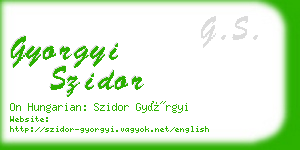 gyorgyi szidor business card